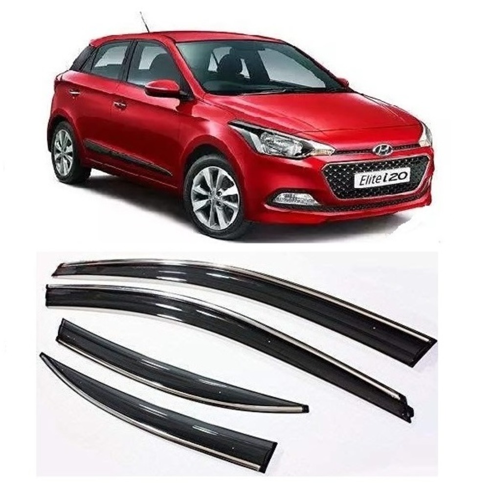 rain window door visor wind deflectors and sunshield protectors  For Elite I20  - black